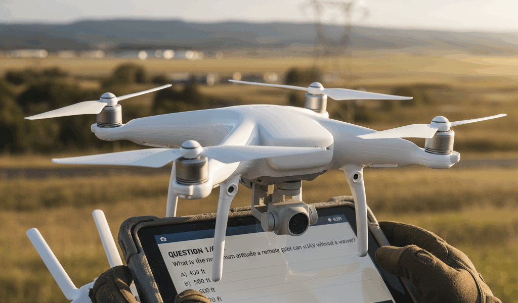 Professional featured image for drone pilot certification article: Practice Questions That Mirror th
