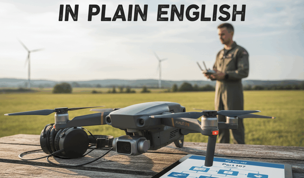Professional featured image for drone pilot certification article: Part 107 Regulations in Plain Eng