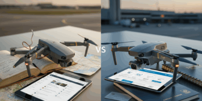 Professional featured image for drone pilot article: Free vs Paid Study Resources Compared. High qua