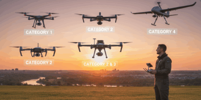 Professional featured image for drone pilot certification article: UAS Categories and What They Mean