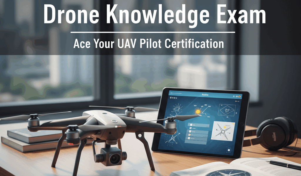 Professional featured image for drone pilot article: What Shows Up on the Drone Knowledge Exam. High