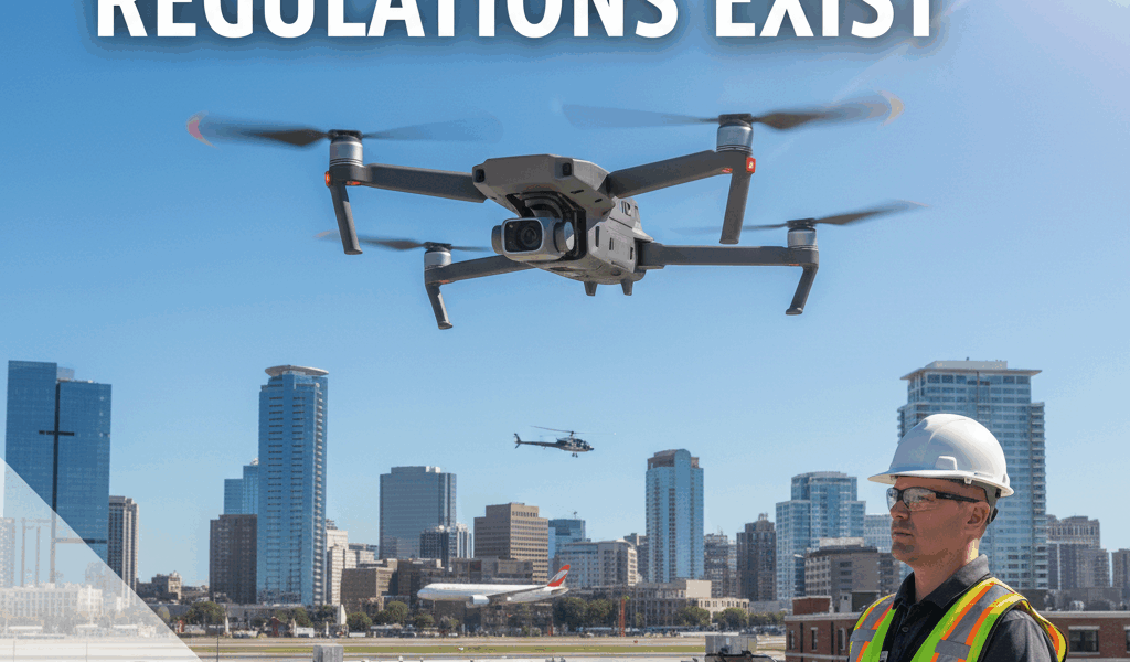 Professional featured image for drone pilot certification article: Why Drone Regulations Exist. High