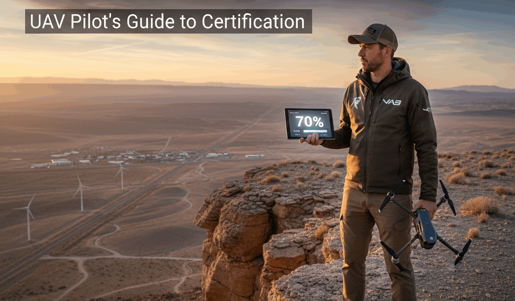 Professional featured image for drone pilot article: The 70 Percent Score You Need to Pass Part 107.