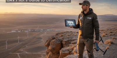 Professional featured image for drone pilot article: The 70 Percent Score You Need to Pass Part 107.