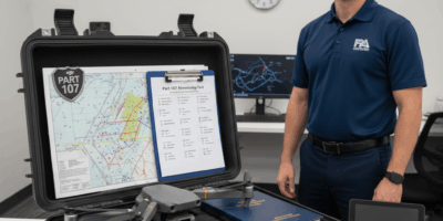 Professional featured image for drone pilot article: What to Bring and Expect on Part 107 Test Day.