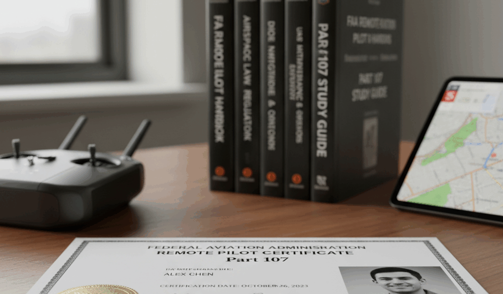 Professional drone pilot certification image for article: 5 Books That Actually Help You Pass Part 1