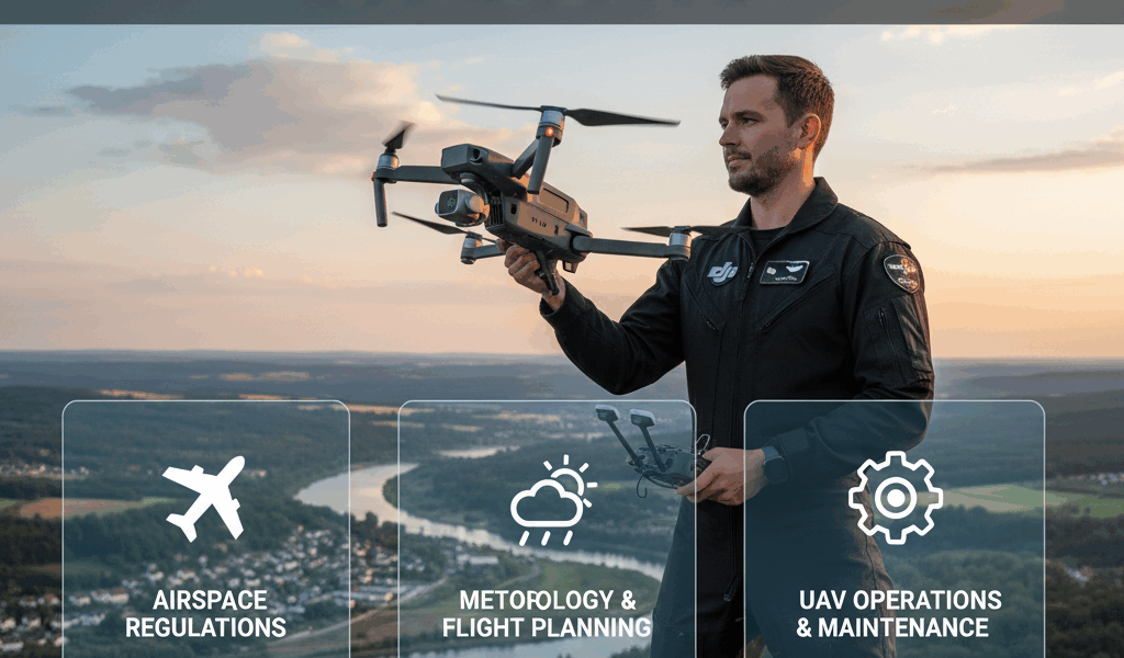Professional featured image for drone pilot article: 3 Topics You Must Know for the Drone Exam. High