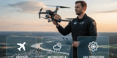 Professional featured image for drone pilot article: 3 Topics You Must Know for the Drone Exam. High