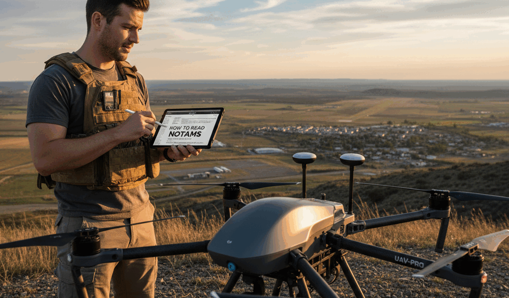 Professional featured image for drone pilot certification article: How to Read NOTAMs Without Gettin