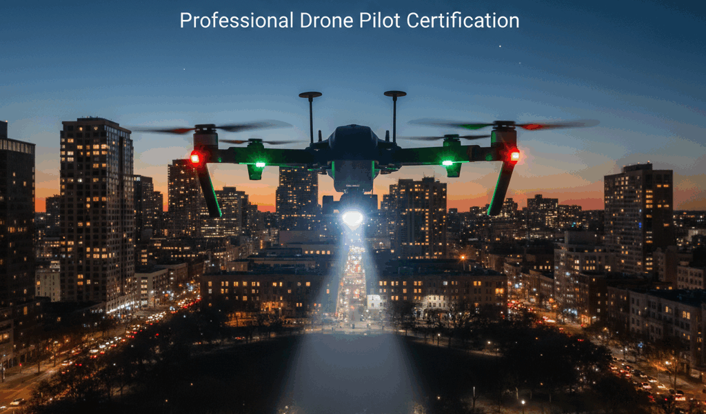Professional featured image for drone pilot certification article: What You Need to Know About Night