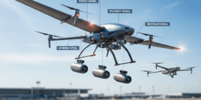 Professional featured image for drone pilot certification article: How are UAS classified. High qual