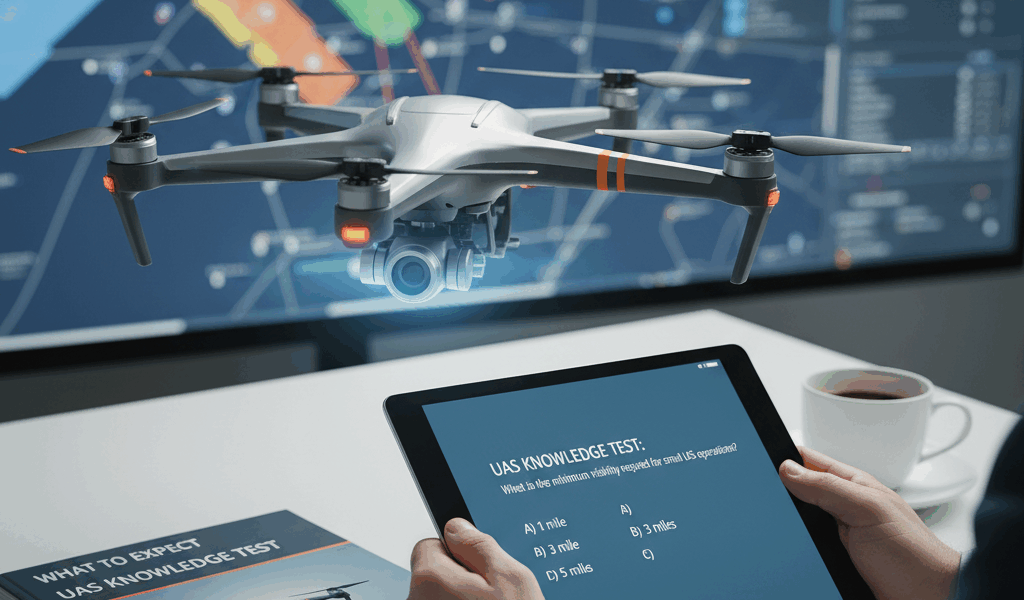 Professional featured image for drone pilot certification article: What to Expect on the UAS Knowled