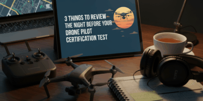Professional featured image for drone pilot certification article: 3 Things to Review the Night Befo