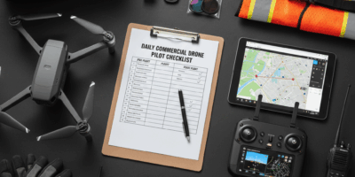 Professional featured image for drone pilot certification article: The Checklist Commercial Drone Pi