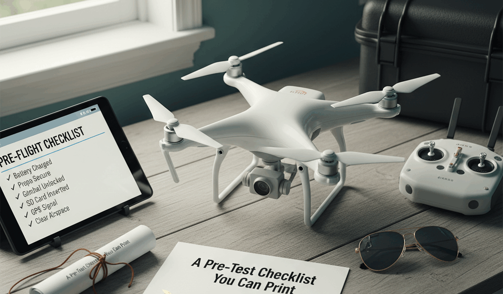 Professional featured image for drone pilot certification article: A Pre-Test Checklist You Can Prin