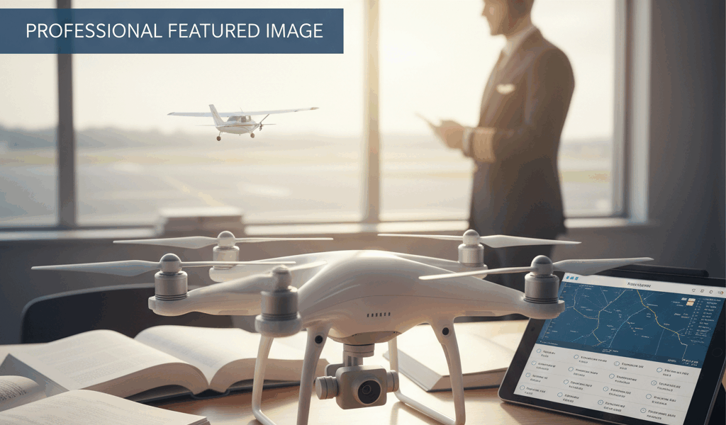 Professional featured image for drone pilot article: What the Part 107 Test Actually Covers. High qu