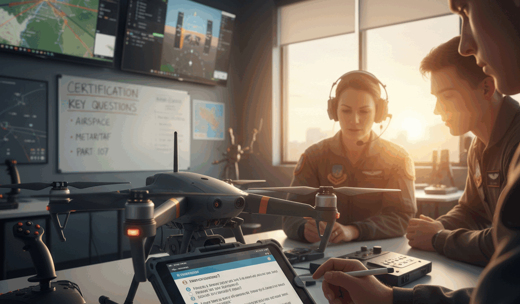 Professional featured image for drone pilot certification article: The Questions Instructors Say to 